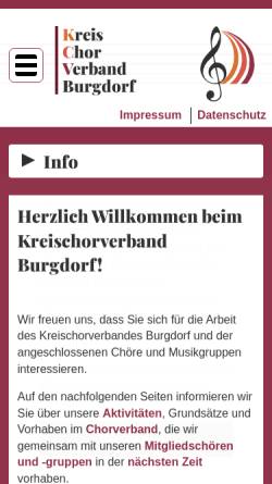 Vorschau der mobilen Webseite www.kreischorverband-burgdorf.de, Kreischorverband Burgdorf e.V.