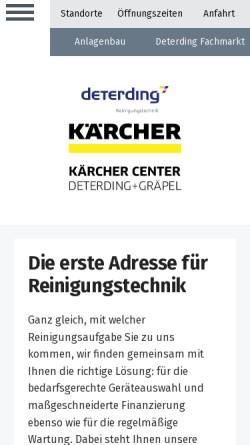 Vorschau der mobilen Webseite reinigung.deterding.de, Deterding + Gräpel GmbH Reinigungstechnik