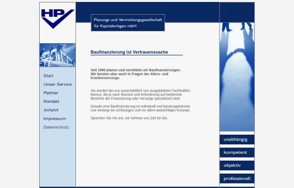 Vorschau von www.hpv-baufinanzierung.de, HPV Planungs- und Vermittlungsgesellschaft für Kapitalanlagen mbH
