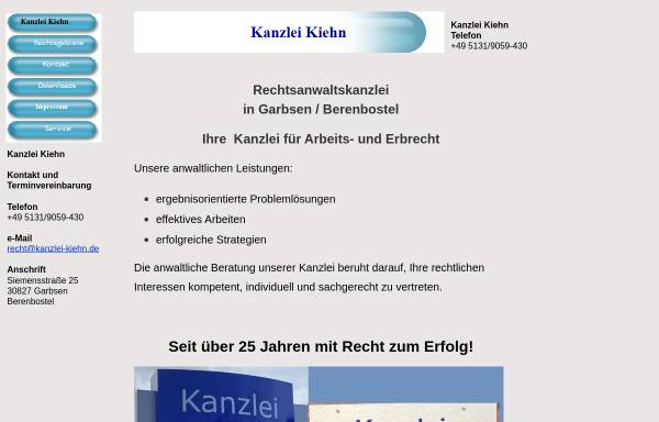 Vorschau von www.kanzlei-kiehn.de, Kanzlei Kiehn - Iris Kiehn