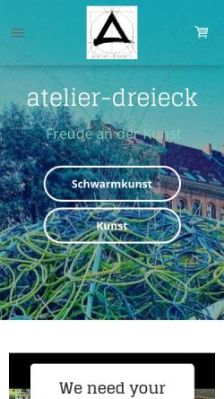 Vorschau der mobilen Webseite www.atelier-dreieck.de, Atelier-Dreieck Kerstin Schulz