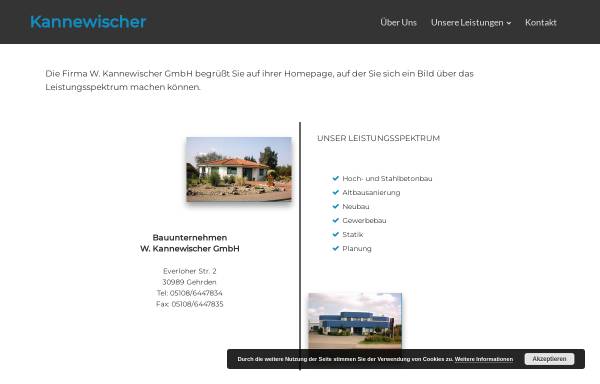 Vorschau von www.kannewischer.de, Kannewischer Baugesellschaft mbH