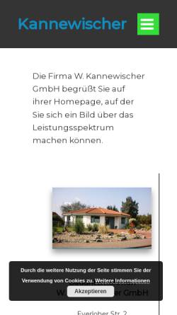 Vorschau der mobilen Webseite www.kannewischer.de, Kannewischer Baugesellschaft mbH