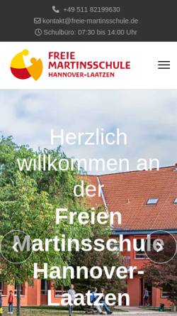 Vorschau der mobilen Webseite www.freie-martinsschule.de, Freie Martinsschule Hannover e.V.