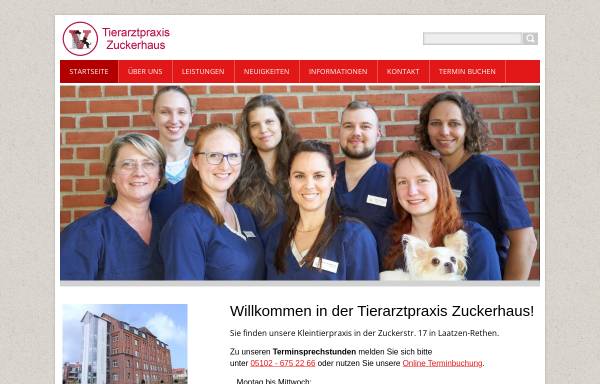 Vorschau von www.tierarztpraxis-zuckerhaus.de, Tierarztpraxis Zuckerhaus