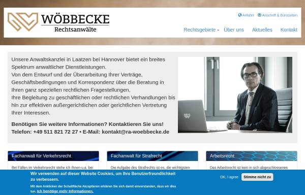 Vorschau von www.ra-woebbecke.de, Rechtsanwälte Wöbbecke & Sprengart
