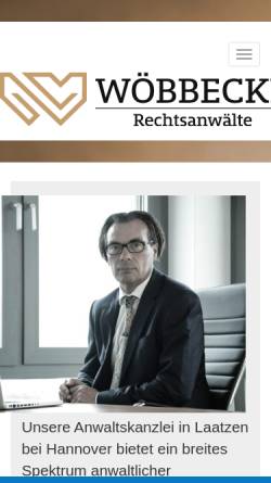 Vorschau der mobilen Webseite www.ra-woebbecke.de, Rechtsanwälte Wöbbecke & Sprengart