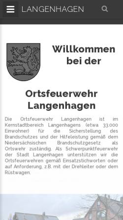 Vorschau der mobilen Webseite www.stadtfeuerwehr-langenhagen.de, Ortsfeuerwehr der Stadt Langenhagen