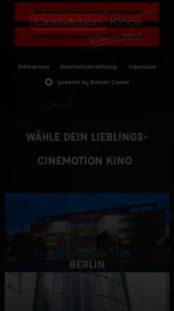 Vorschau der mobilen Webseite cinemotion-kino.de, CineMotion Langenhagen