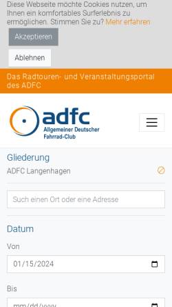 Vorschau der mobilen Webseite www.AdfcLangenhagen.de, Haus Brausewind GbR