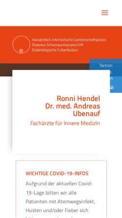 Vorschau der mobilen Webseite www.diabetologie-langenhagen.de, Dr. med. Andreas Ubenauf und Ronni Hendel