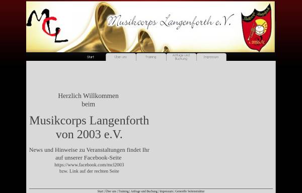 Vorschau von musikcorps-langenforth.de, MCL - Musikcorps Langenforth von 2003 e.V.