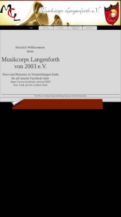 Vorschau der mobilen Webseite musikcorps-langenforth.de, MCL - Musikcorps Langenforth von 2003 e.V.