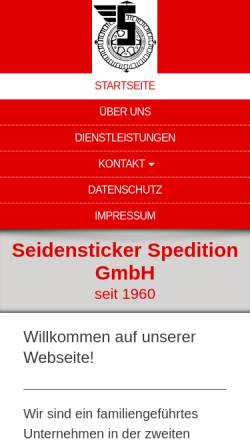 Vorschau der mobilen Webseite www.seidensticker-spedition.de, Seidensticker Spedition GmbH