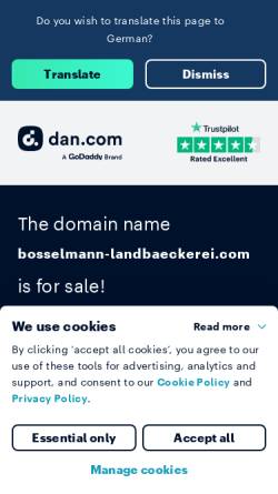 Vorschau der mobilen Webseite bosselmann-landbaeckerei.com, Bosselmann. Die Landbäckerei GmbH