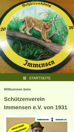 Vorschau der mobilen Webseite www.schuetzenverein-immensen.de, Schützenverein Immensen e.V.