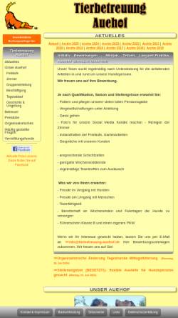 Vorschau der mobilen Webseite www.tierbetreuung-auehof.de, Tierbetreuung Auehof - Inh. Christin Abraham
