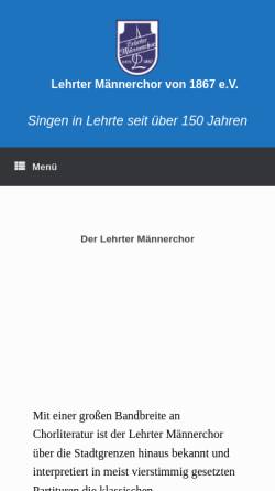 Vorschau der mobilen Webseite www.xn--lehrter-mnnerchor-yqb.de, Lehrter Männerchor von 1867 e.V.
