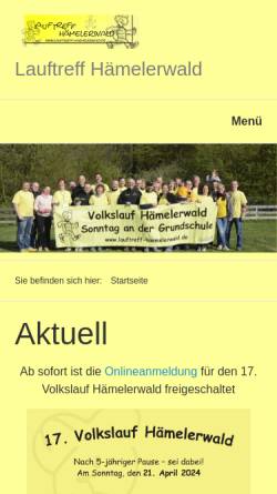 Vorschau der mobilen Webseite www.lauftreff-haemelerwald.de, Lauftreff Hämelerwald