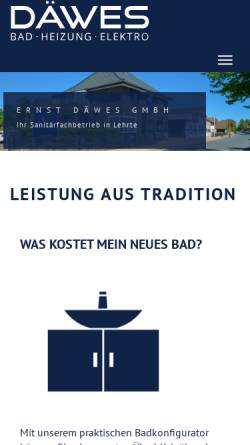 Vorschau der mobilen Webseite www.daewes.de, Ernst Daewes GmbH