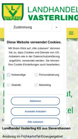 Vorschau der mobilen Webseite www.vasterling-ohg.de, Edmund Vasterling oHG
