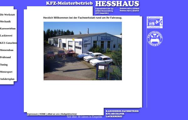Vorschau von www.hesshaus-kfz.de, KFZ-Werkstatt Kurt Hesshaus