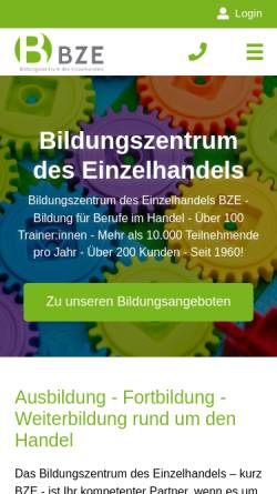 Vorschau der mobilen Webseite www.bze.de, Bildungszentrum des Einzelhandels Niedersachsen