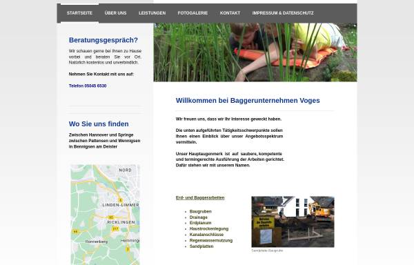 Vorschau von www.baggervoges.de, Baggerunternehmen Klaus Voges