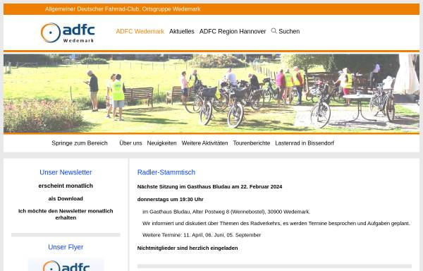 Vorschau von www.wedemark-adfc.de, Allgemeiner Deutscher Fahrrad-Club, Ortsgruppe Wedemark