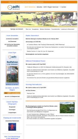 Vorschau der mobilen Webseite www.wedemark-adfc.de, Allgemeiner Deutscher Fahrrad-Club, Ortsgruppe Wedemark