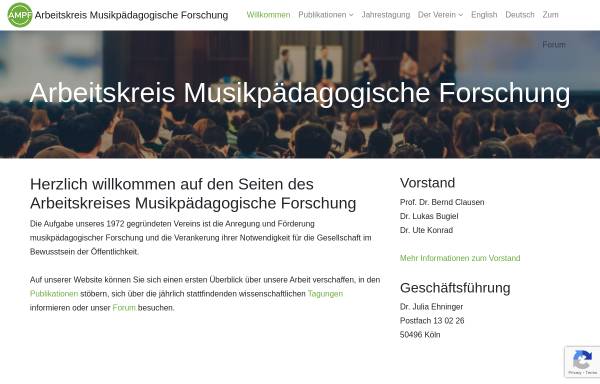 Vorschau von www.ampf.info, Arbeitskreis Musikpädagogische Forschung e.V.