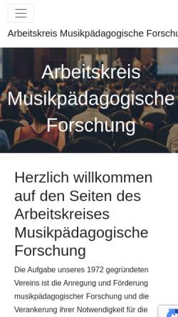 Vorschau der mobilen Webseite www.ampf.info, Arbeitskreis Musikpädagogische Forschung e.V.