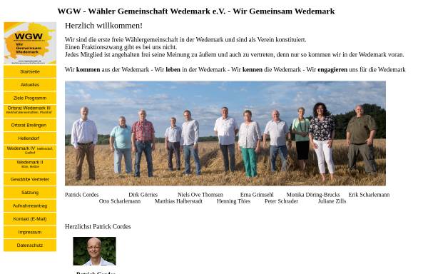 Vorschau von www.wgwedemark.de, WGW - Wählergemeinschaft Wedemark e.V.