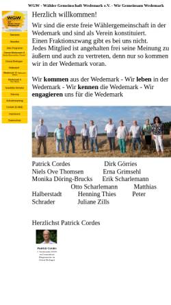 Vorschau der mobilen Webseite www.wgwedemark.de, WGW - Wählergemeinschaft Wedemark e.V.