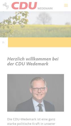 Vorschau der mobilen Webseite www.cdu-wedemark.de, CDU-Gemeindeverband Wedemark