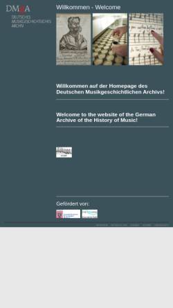 Vorschau der mobilen Webseite www.dmga.de, Deutsches Musikgeschichtliches Archiv Kassel