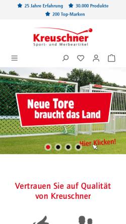 Vorschau der mobilen Webseite www.kreuschner.de, Kreuschner Sport- & Werbeartikel e.K.