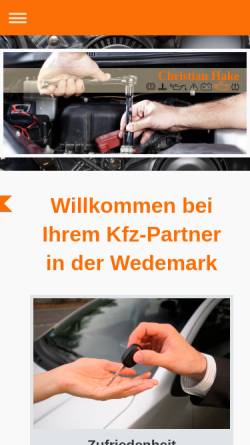 Vorschau der mobilen Webseite www.kfz-wedemark.de, Norbert Jäkel KFZ- Werkstatt