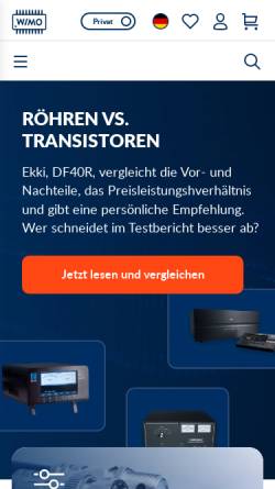 Vorschau der mobilen Webseite www.wimo.de, WiMo Antennen und Elektronik GmbH