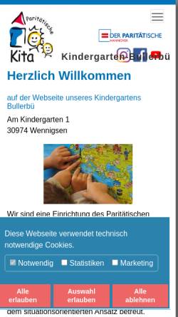 Vorschau der mobilen Webseite www.kita-bullerbue.de, Kindergarten Bullerbü