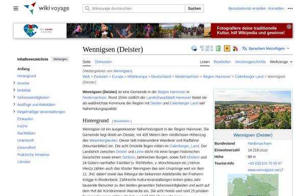 Vorschau von de.wikivoyage.org, Wikivoyage Wennigsen (Deister)