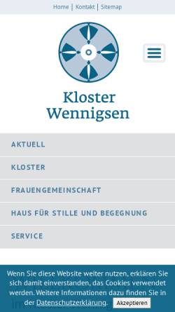 Vorschau der mobilen Webseite www.kloster-wennigsen.de, Kloster Wennigsen