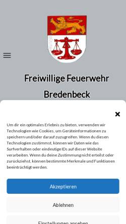 Vorschau der mobilen Webseite www.feuerwehr-bredenbeck.de, Freiwillige Feuerwehr Bredenbeck