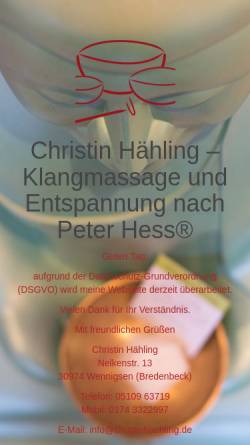 Vorschau der mobilen Webseite www.christinhaehling.de, Christin Hähling
