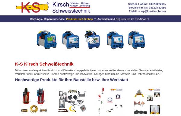 Vorschau von www.k-s-shop.de, K-S Kirsch-Schweißtechnik Wunstorf KG