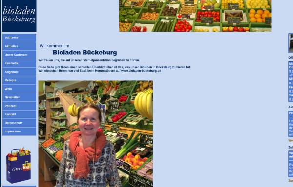 Vorschau von www.bioladen-bueckeburg.de, Bioladen Bückeburg, Inhaber Jürgen Klaubert