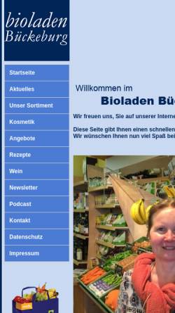 Vorschau der mobilen Webseite www.bioladen-bueckeburg.de, Bioladen Bückeburg, Inhaber Jürgen Klaubert