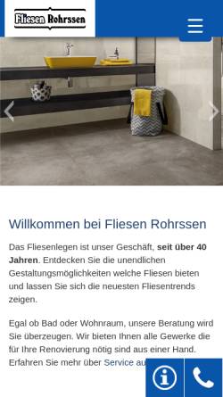 Vorschau der mobilen Webseite www.fliesen-rohrssen.de, Fliesen Rohrssen GmbH