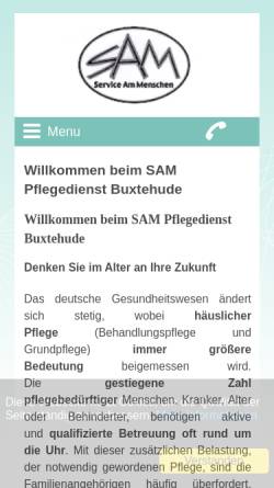 Vorschau der mobilen Webseite www.pflegedienstbuxtehude.de, SAM Pflegedienst Buxtehude GmbH & Co. KG