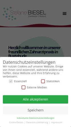 Vorschau der mobilen Webseite zahnaerztebuxtehude.de, Zahnarztpraxis Stefanie Biesel & Kollegen